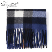 Winter Wool Scarf Knitting Pattern Checked Men Scarf Classic Plain Lambs Wool Scarf